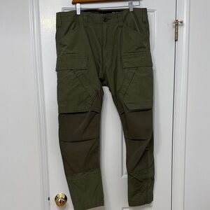 Men's Gstar RAW Men's 3D Regular Tapered Olive Cargo Pants 36/32